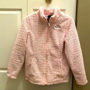 Girls 14/16 Light pink furry Northface jacket